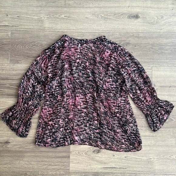 IRO Eleen Sheer Blouse Black & Pink Spotted Silk Blend Women's 36 / Small - Picture 9 of 12